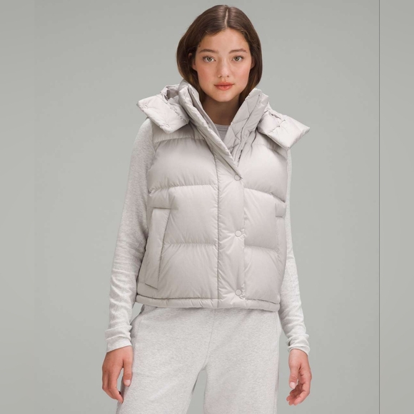 lululemon athletica Jackets & Blazers - Lululemon Wunder Puff Cropped Vest Heathered Natural Ivory Size 4